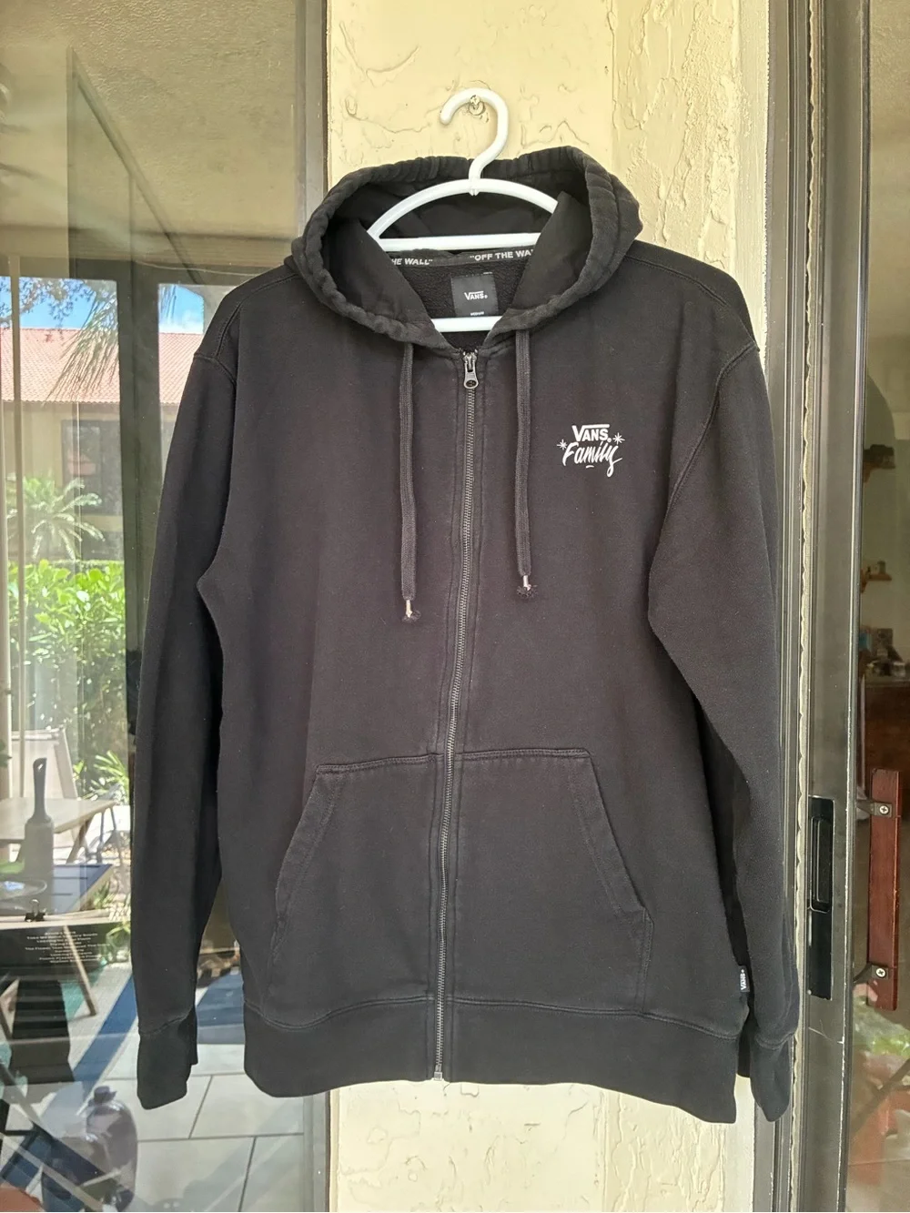 Rare Vans Family Graphic Full Zip Hoodie Sweatshirt Medium Black - Picture 4 of 4